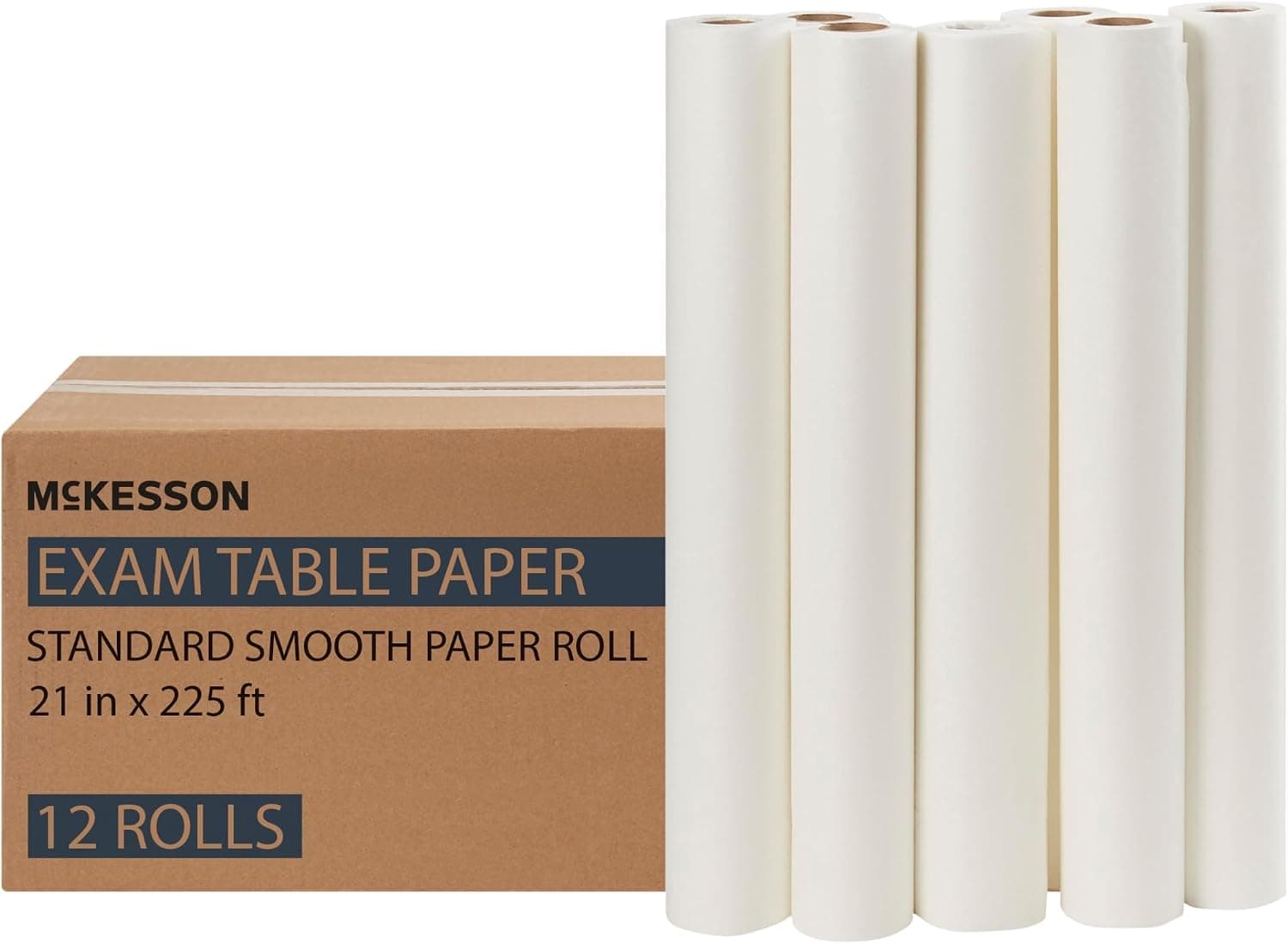McKesson Medical Exam Table Paper Rolls, Spa, 21 in x 225 ft, 12 Rolls