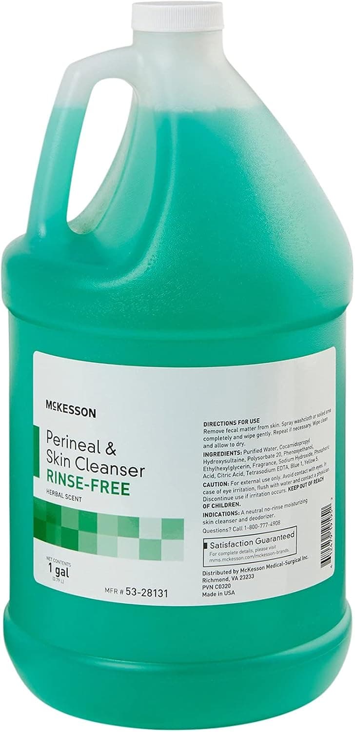 Retails MSA Herbal Scent Light Green Rinse Free Perineal Wash Liquid 1 Gal.