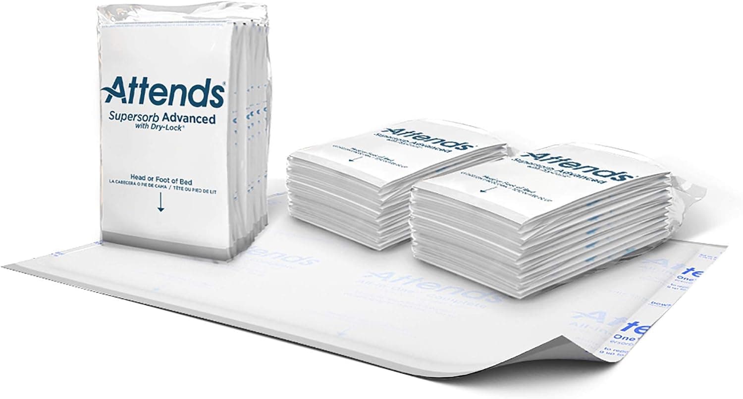 Attends Supersorb Disposable Underpads, 30"x36", Overnight Bed Pads, 60 ct