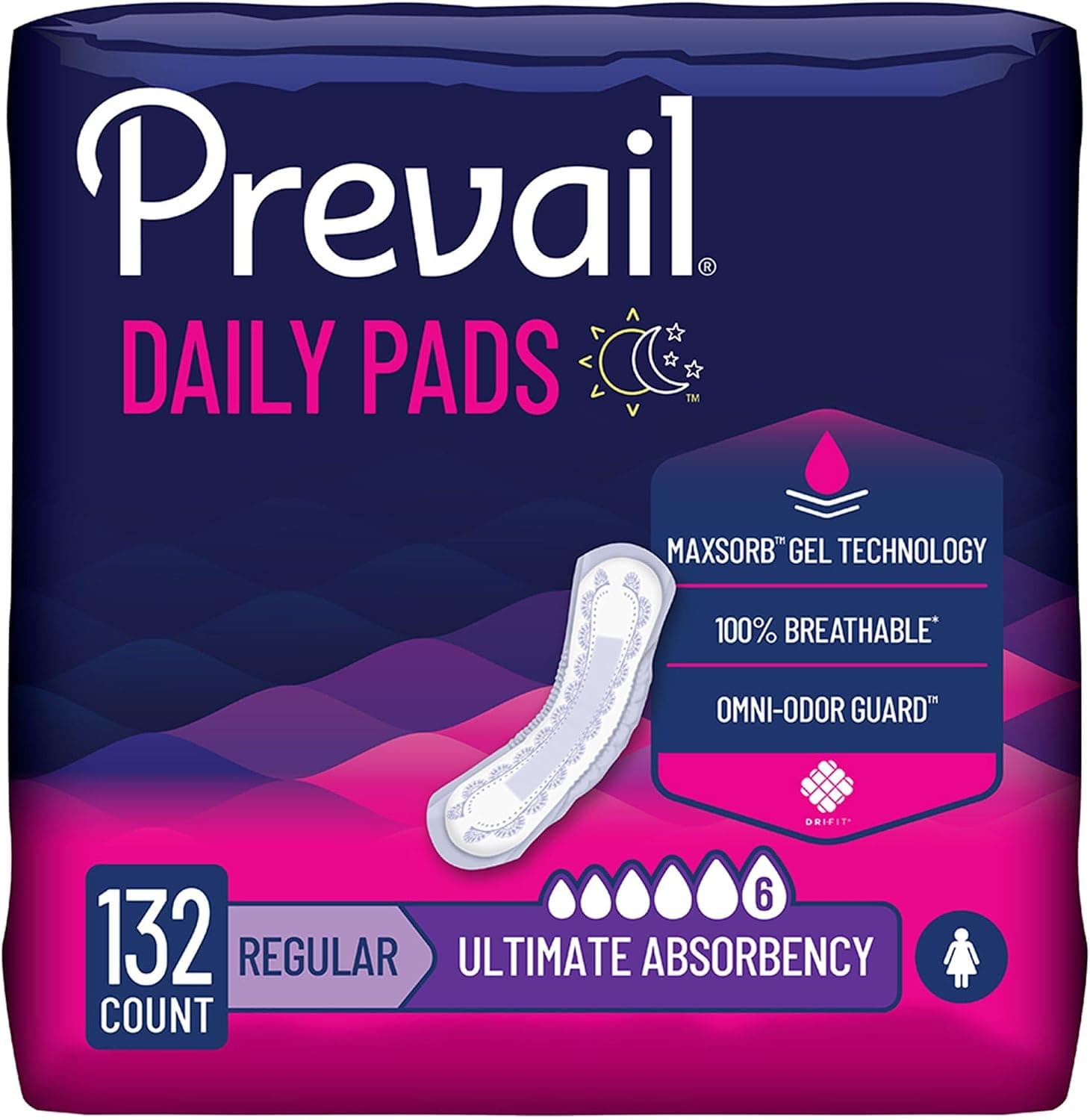 Prevail Daily Pads for Bladder Leaks, Regular, 14-1/4 in, 33 ct