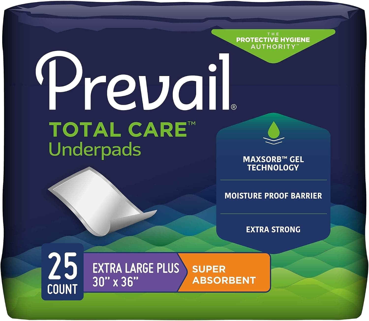 Prevail Total Care Underpads, 30 x 36 in, 25 ct