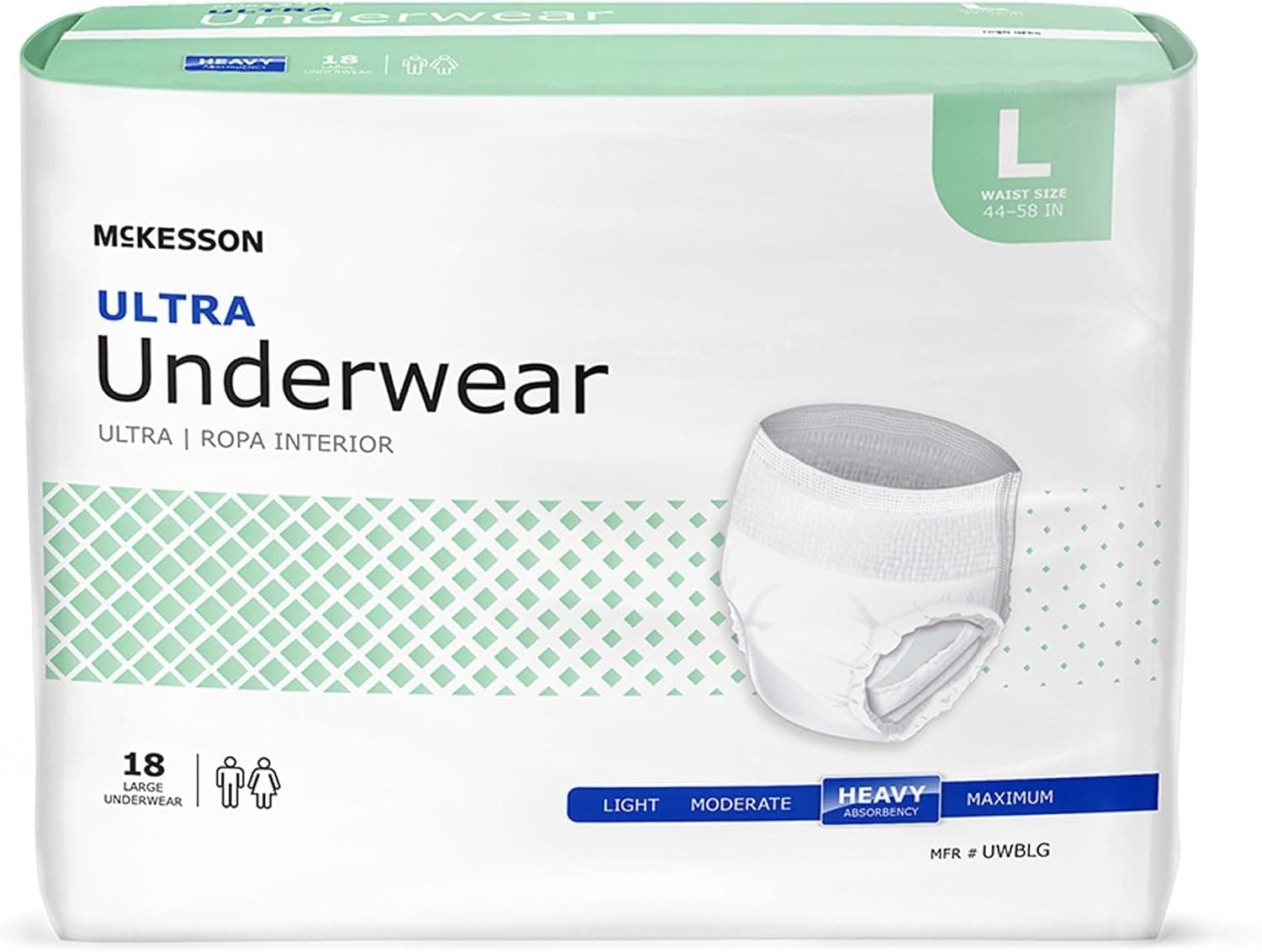 McKesson Ultra Adult Incontinence Underwear, Heavy Absorbency, 58 in, 72 ct