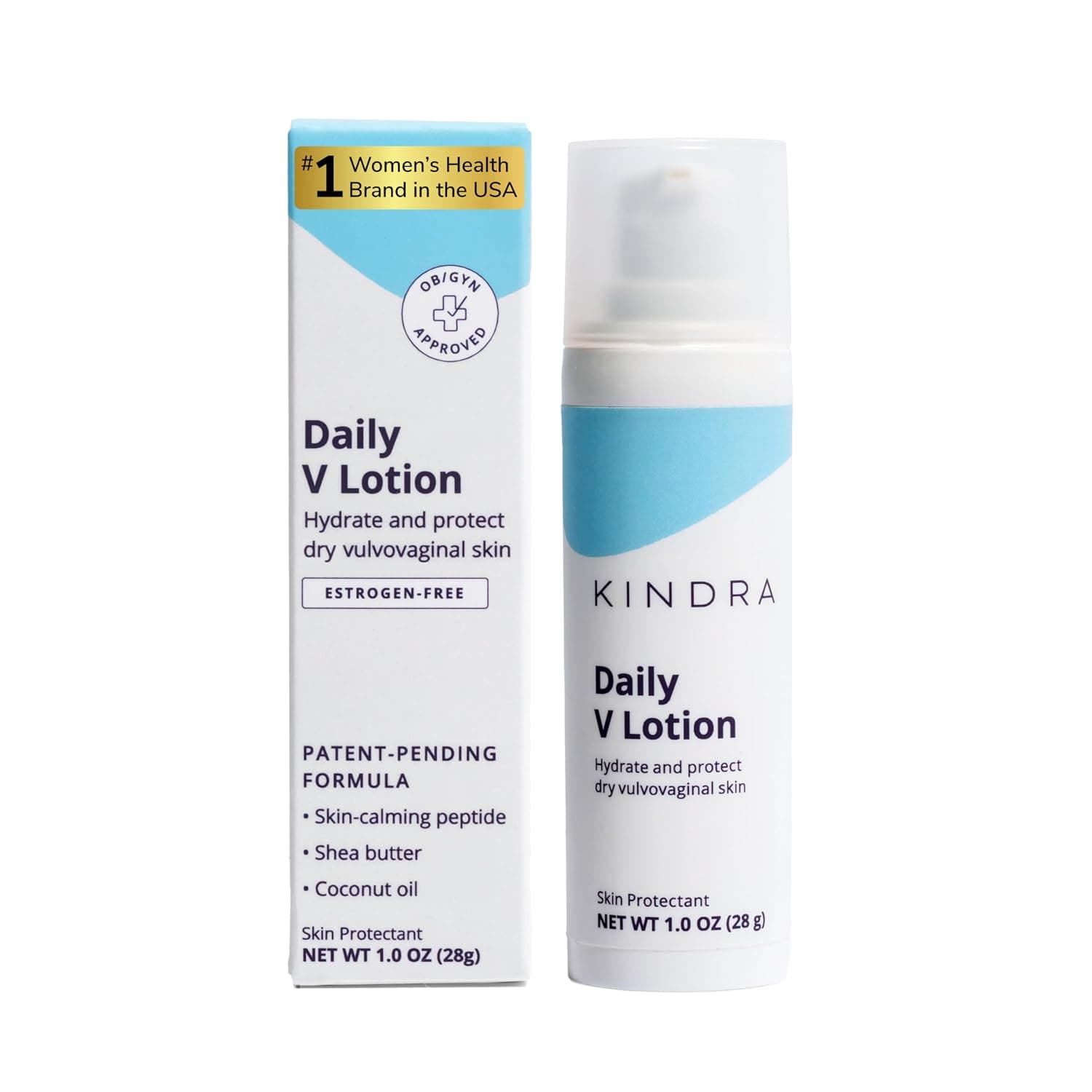 Kindra Daily V Lotion - for Dryness, with Hyaluronic Acid - 60 Applications
