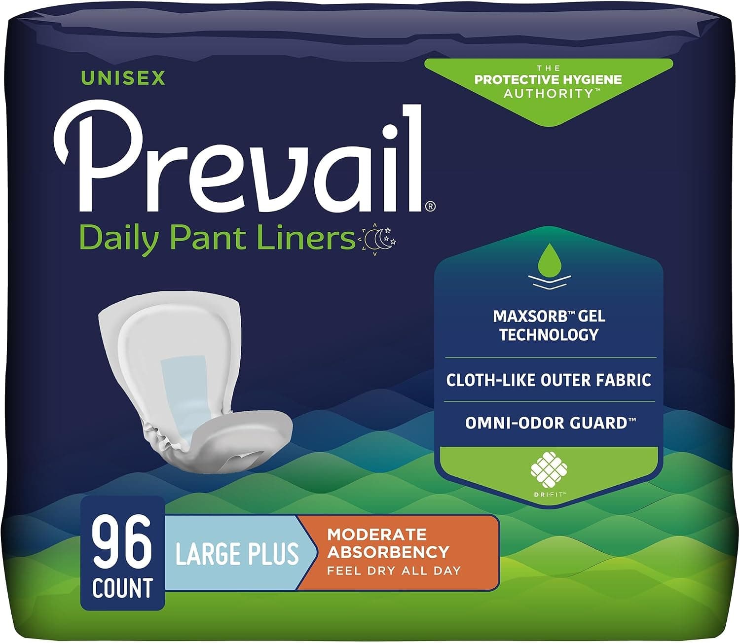 Prevail Adult Bladder Control Pads, Moderate Absorbency, 28 in, 96 ct