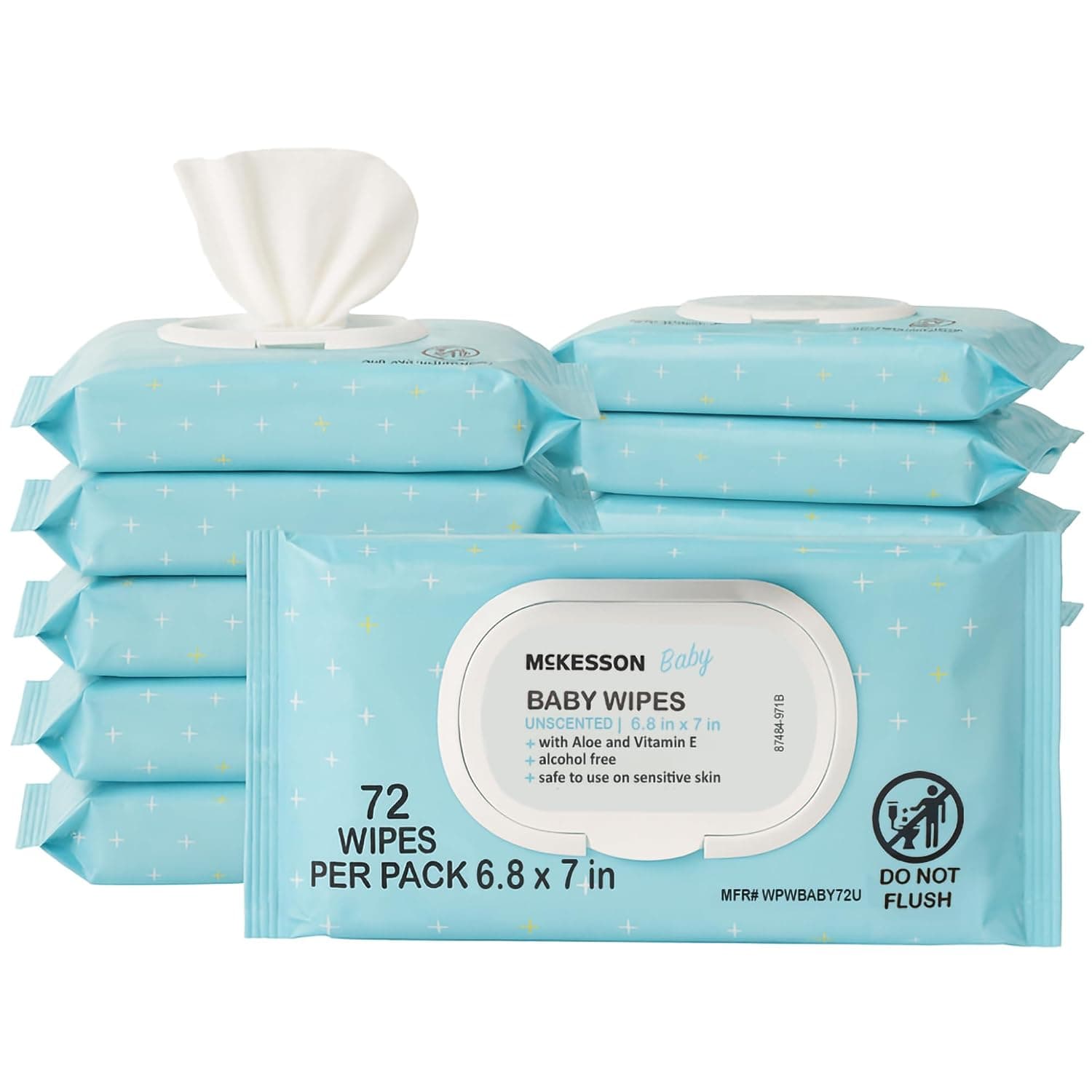 McKesson Baby Wipes with Aloe and Vitamin E, 6.8 x 7 in, 864 Wipes
