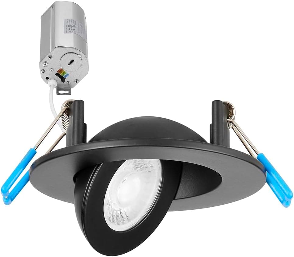 Maxxima 2" Black Rotatable LED Floating Gimbal Downlight, 360 Lumens 5 CCT