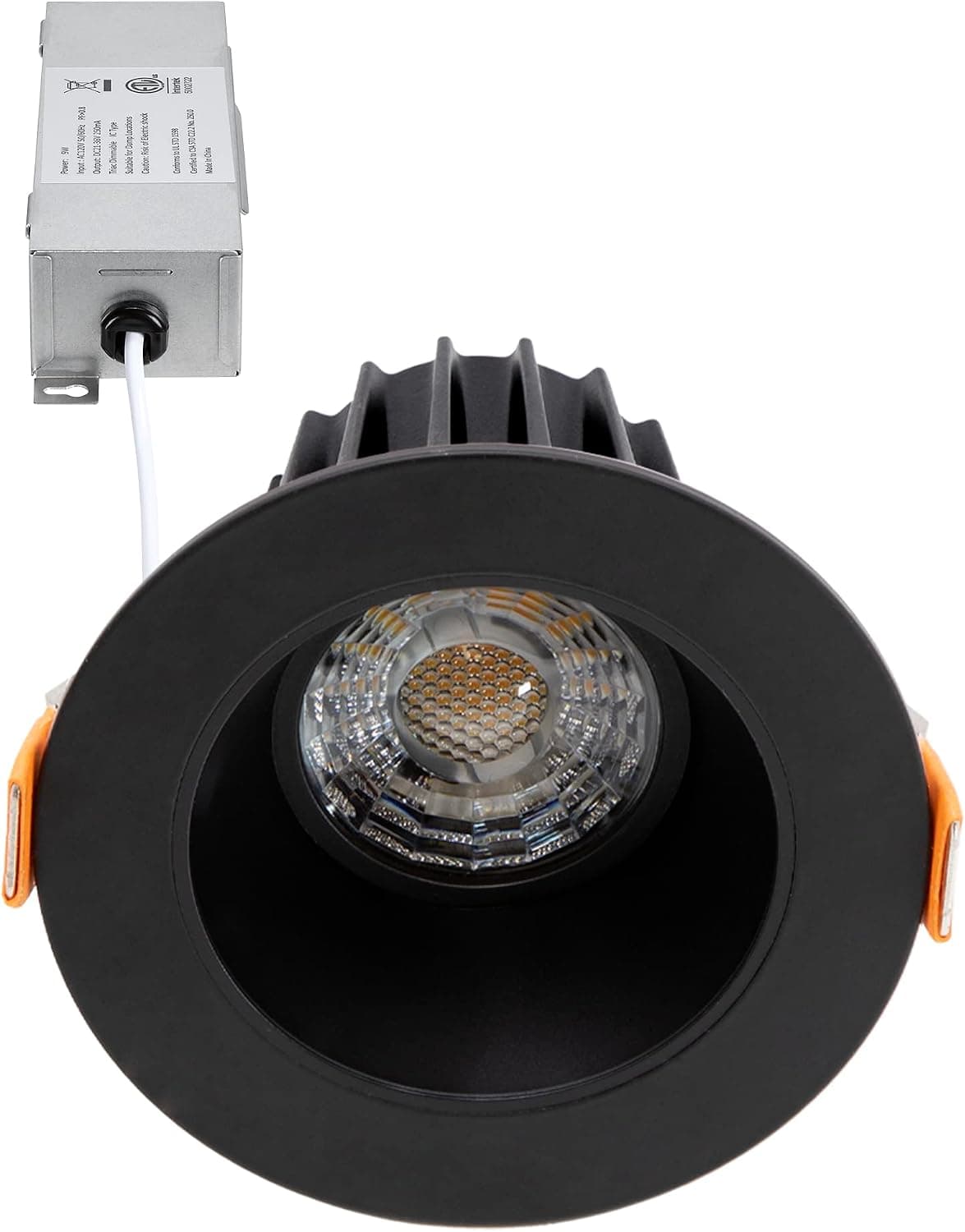 Maxxima 2" Recessed Anti-Glare LED Downlight, Black, 550 Lumens, 5 CCT