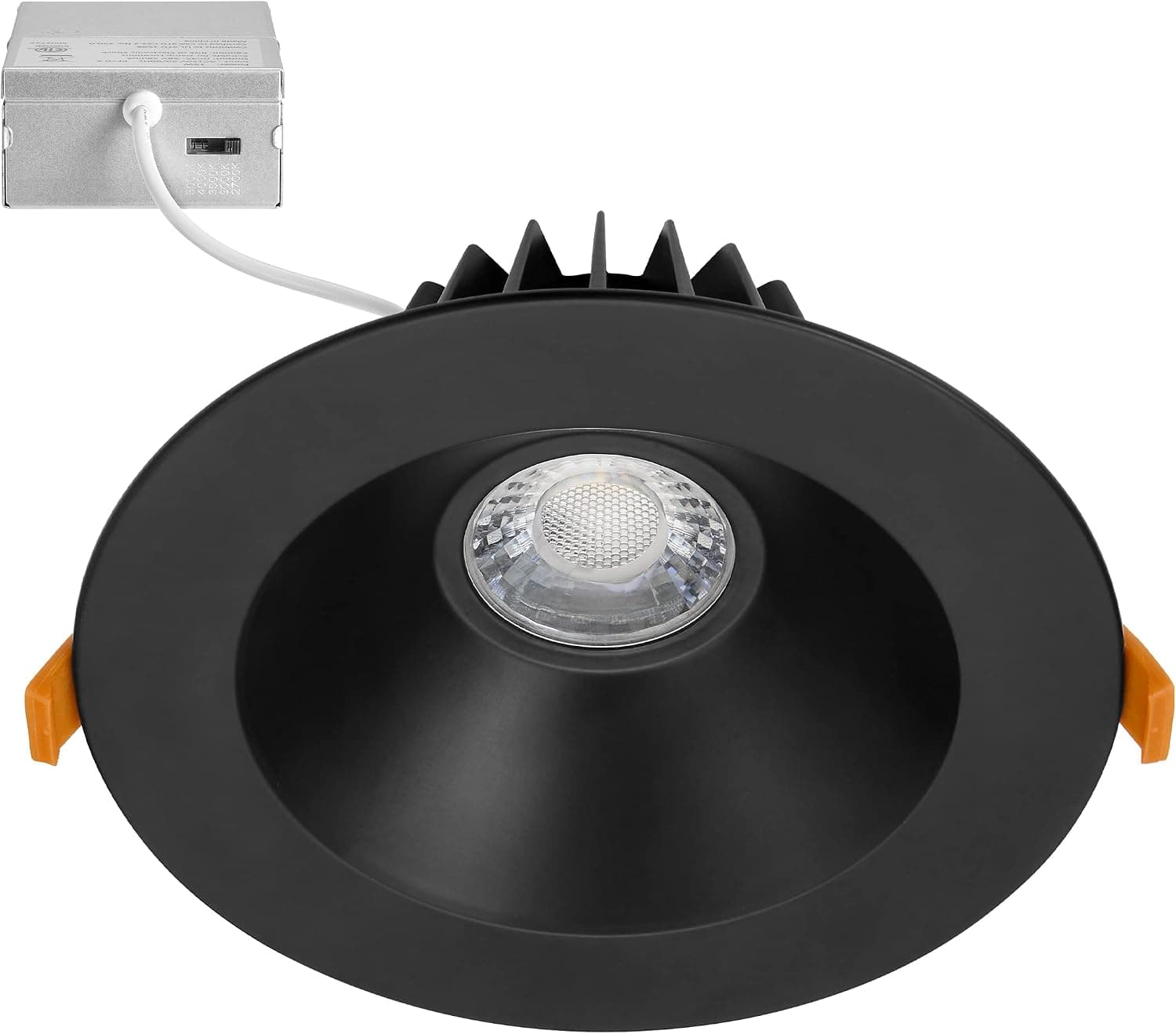 Maxxima 6" Anti-Glare LED Downlight Canless, 1200 Lumens, 5 CCT, Black