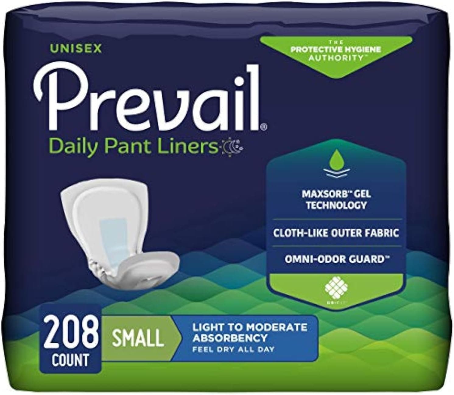 Prevail Unisex Adult, Bladder Control Pads, 12-1/2 in, 208 ct