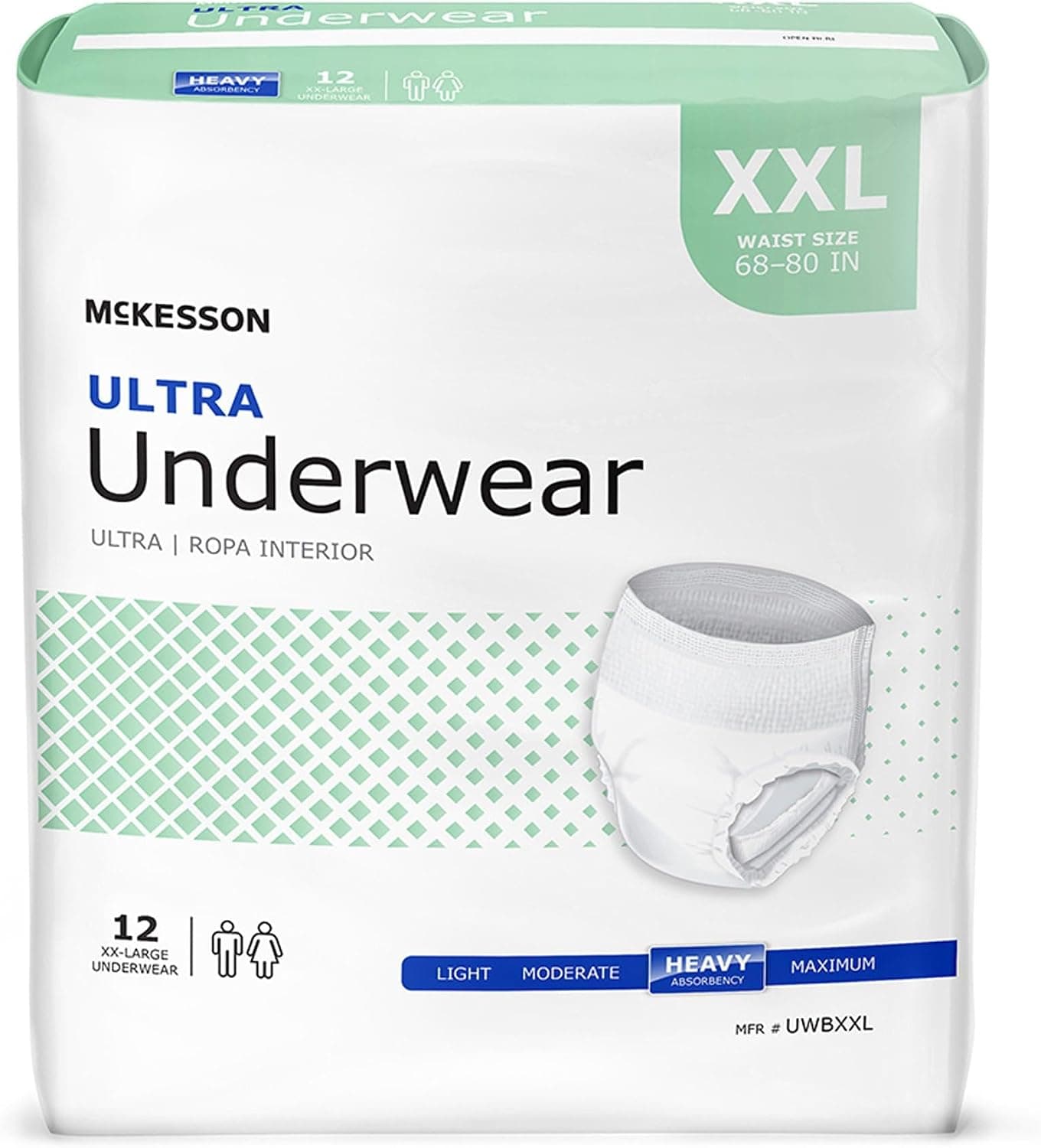 McKesson Ultra Adult Incontinence Underwear, Heavy Absorbency, 80 in, 48 ct