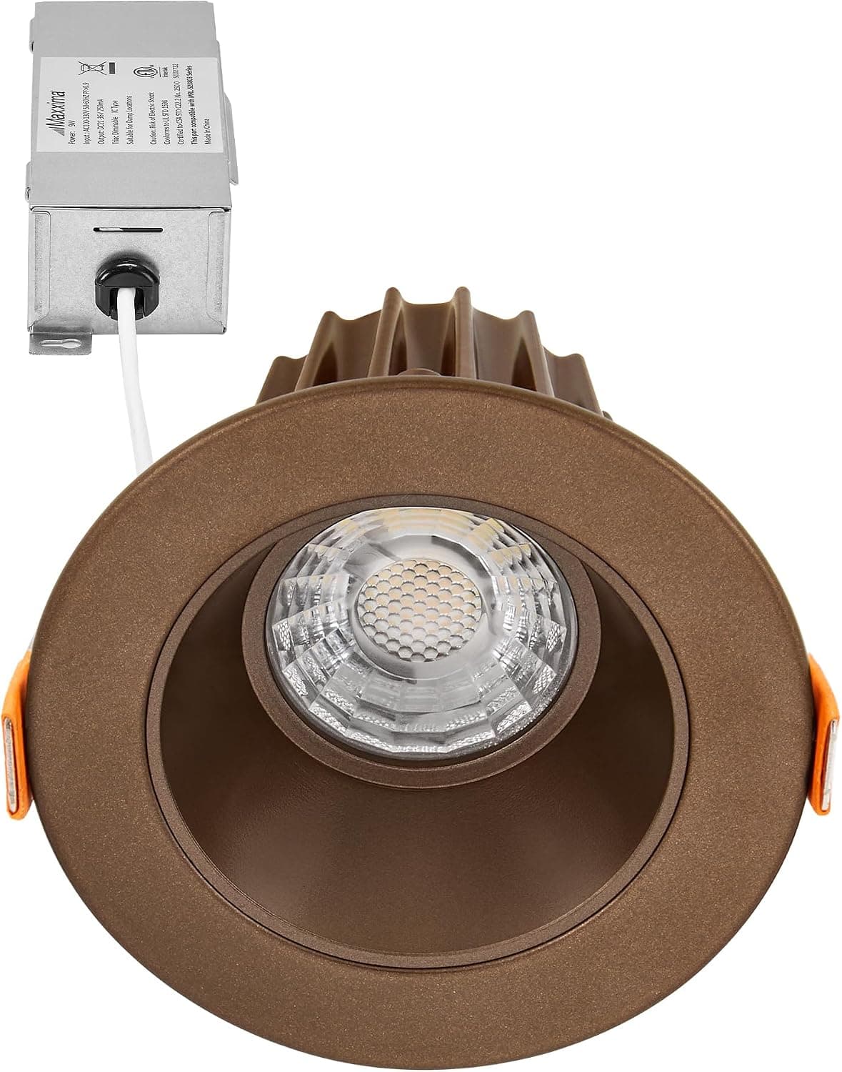 Maxxima 2" Recessed Anti-Glare LED Downlight, Bronze, 550 Lumens, 5 CCT