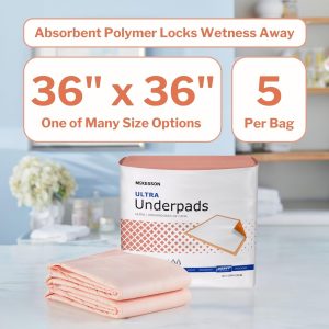 Alternative view of McKesson Underpads Disposable Bed Pads 36" x 36" [50 Count], Heavy Absorbency, Ultra Incontinence Chux for Adults, Elderly, and Baby, Pee Pads