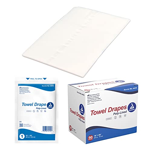 Dynarex Disposable Towel Drapes, Sterile, 18" x 26," for Medical & Surgical Use, Poly-Interlined Lining, Protect from Contaminants, 1 Box of 50 Drapes - Image 2