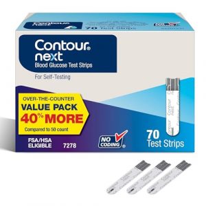 Alternative view of Ascensia Contour Next Blood Glucose Test Strips for Diabetes – 70 Count (1 Pack) - Accurate, No Coding, Second-Chance Sampling, Compatible with All Contour Next Meters for Easy Blood Sugar Testing