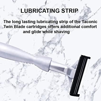 Taconic All‑Metal Heavyweight Chrome Razor – Gillette® Atra-Compatible Twin Blade Handle with 10 Pivot Plus Personna Blades, Ergonomic Grip, Durable Design - Image 8