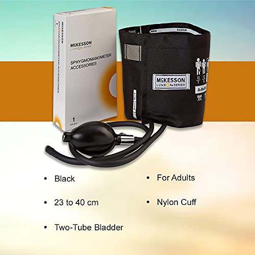 McKesson LUMEON Blood Pressure Cuff and Bulb, Black, Adult Medium, 23 cm to 40 cm, 1 Count - Image 3