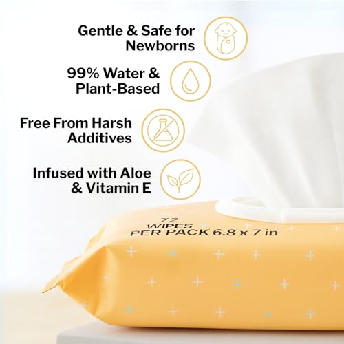 McKesson Baby Wipes, Baby Powder Scent (12 Packs, 864 Wipes) - Aloe & Vitamin E, 99% Water, Flip-Top Lid, Wipes for Sensitive Skin & Diaper Rash, 6.8 in x 7 in, 72 per pack - Image 3