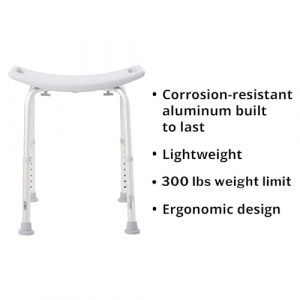 Alternative view of McKesson Bath Bench Without Back, Aluminum Frame, Lightweight, Adjustment, 300 lb Weight Capacity, 1 Count