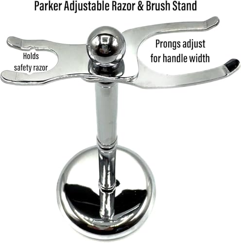 Parker Safety Razor, The Adjust-O-Stand, Adjustable Safety Razor & Shave Brush Stand, Simple to Customize to fit Any Size Shave Brush - PATENT PENDING - Image 2