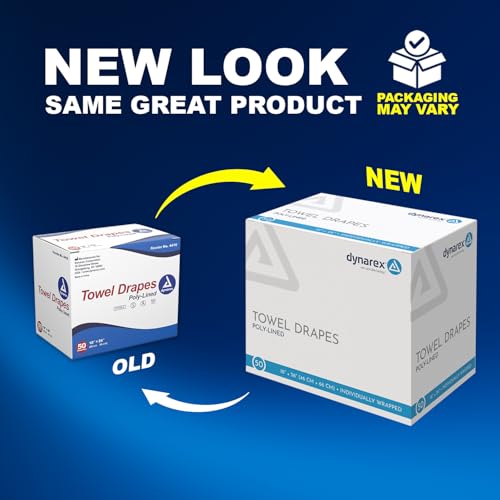 Dynarex Disposable Towel Drapes, Sterile, 18" x 26," for Medical & Surgical Use, Poly-Interlined Lining, Protect from Contaminants, 1 Box of 50 Drapes - Image 8