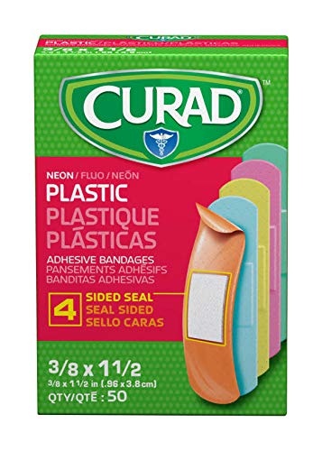 Curad Neon Plastic Adhesive Bandages, Assorted Colors, 3/4" x 3" (Case of 1200) - Image 3