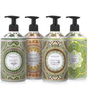 Alternative view of Mosaic Liquid Hand Soap / Wash Gift Set, Ideal Bathroom Kitchen Hand Soap Set , Olive Oil + Coconut & Hibiscus + Gardenia + Orange Blossom, 4 x 24.6 fl oz Each Liquid Soap Bottle