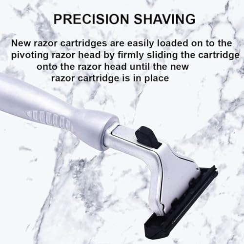 Taconic All‑Metal Heavyweight Chrome Razor – Gillette® Atra-Compatible Twin Blade Handle with 10 Pivot Plus Personna Blades, Ergonomic Grip, Durable Design - Image 2