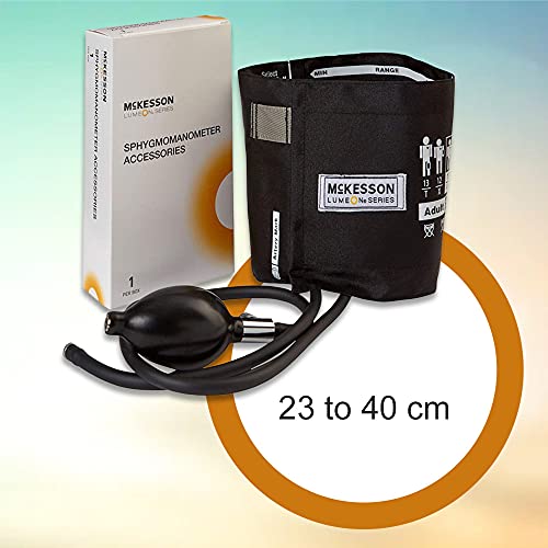McKesson LUMEON Blood Pressure Cuff and Bulb, Black, Adult Medium, 23 cm to 40 cm, 1 Count - Image 5