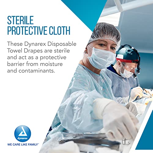 Dynarex Disposable Towel Drapes, Sterile, 18" x 26," for Medical & Surgical Use, Poly-Interlined Lining, Protect from Contaminants, 1 Box of 50 Drapes - Image 6