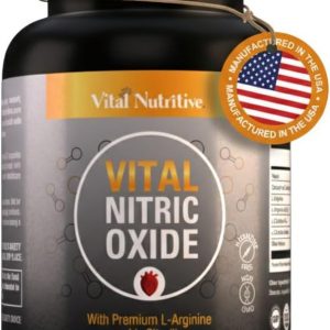 Vital Nitric Oxide Supplements for Men - Workout Booster Supplement for Men - Nitrous Oxide Boost Blood Flow, Blood Pressure, Energy & Workout Performance with L Arginine L Citruline-30 Days Supply