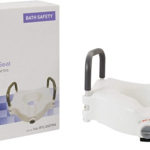 McKesson Raised Toilet Seat with Removable Padded Arms, Lightweight, Fits Most Standard Toilets, 300 lbs Weight Capacity, 1 Count