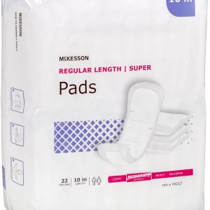 McKesson Super Pads for Women, Incontinence, Moderate Absorbency, 10 in, 22 Count, 6 Packs, 132 Total