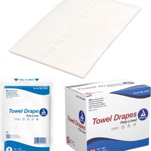 Dynarex Disposable Towel Drapes, Sterile, 18" x 26," for Medical & Surgical Use, Poly-Interlined Lining, Protect from Contaminants, 1 Box of 50 Drapes