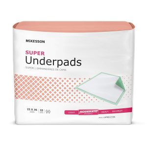 McKesson Super Underpads, Incontinence Bed Pads 23" x 36" [150 Count], Moderate Absorbency, Disposable Chux for Adults, Elderly, and Baby, Pee Pads