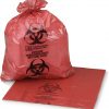 McKesson Infectious Waste Bag, Biohazard, Star Sealed Bottom, Red, 1.25 Mil, 7 to 10 gal, 24 in X 24 in, 250 Count