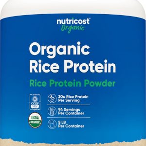 Nutricost Organic Rice Protein Powder (5 LB) - Gluten-Free, GMO-Free (from Brown Rice)