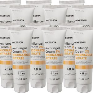 McKesson Antifungal Cream, 2% Miconazole Nitrate - Relieves Itching, Burning, Cracking from Jock Itch, Ringworm and Athlete Foot - 4 oz., 12 Count