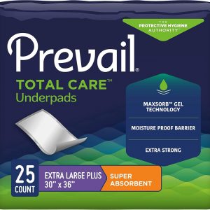 Prevail Super Plus Absorbency Incontinence Underpads, Extra Large, 25Count